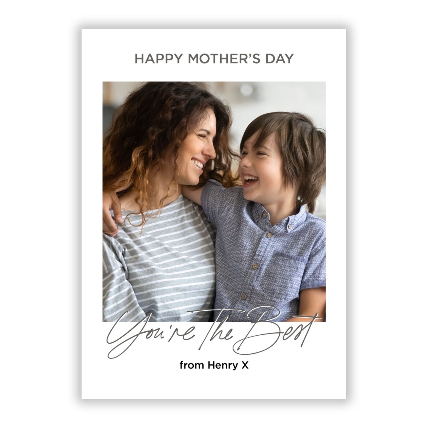 Mothers Day Photo with Name A5 Flat Greetings Card