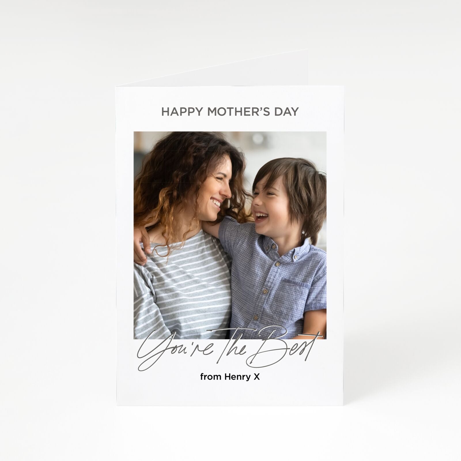 Mothers Day Photo with Name A5 Greetings Card