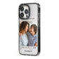Mothers Day Photo with Name iPhone 13 Pro Black Impact Case Side Angle on Silver phone