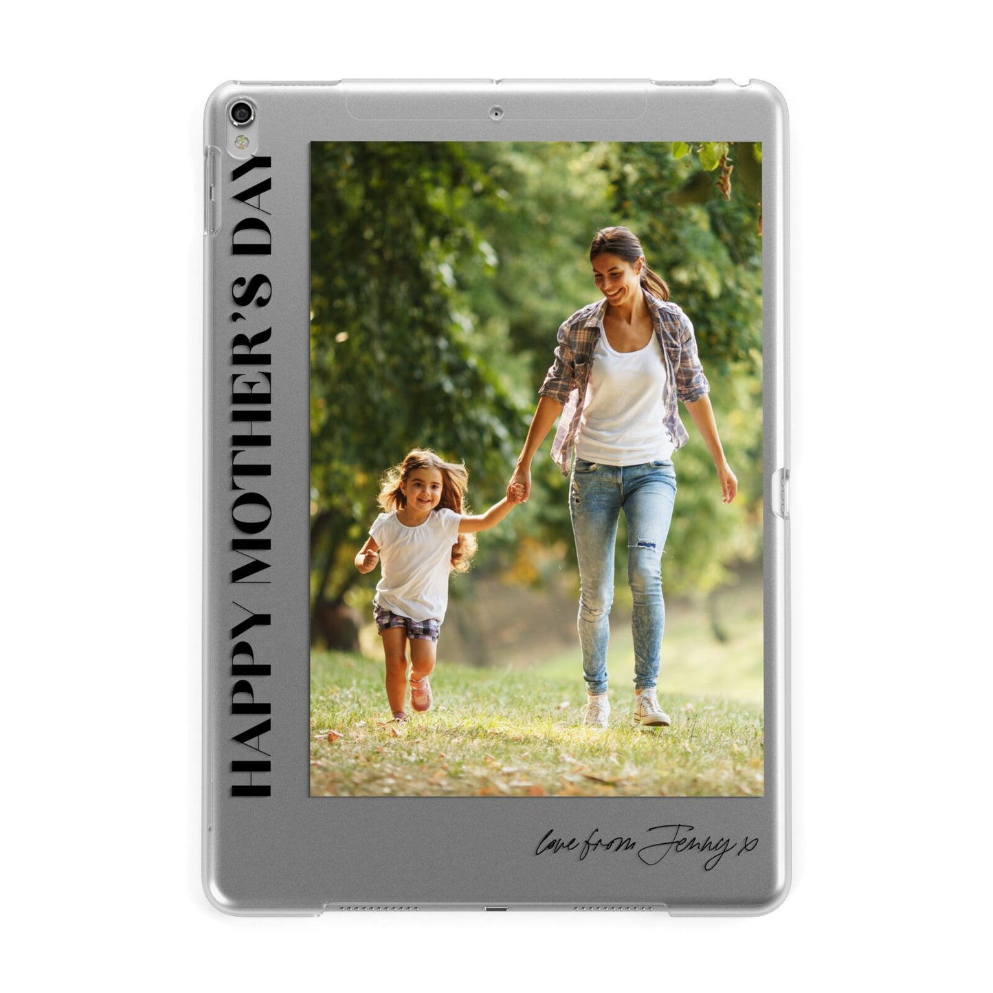 Mothers Day Photo with Text Apple iPad Silver Case