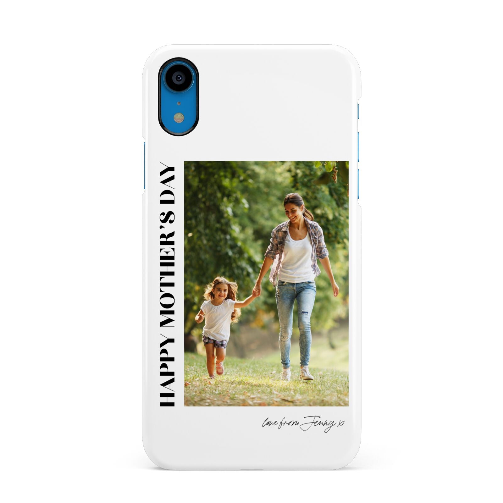 Mothers Day Photo with Text Apple iPhone XR Blue 3D Snap Case