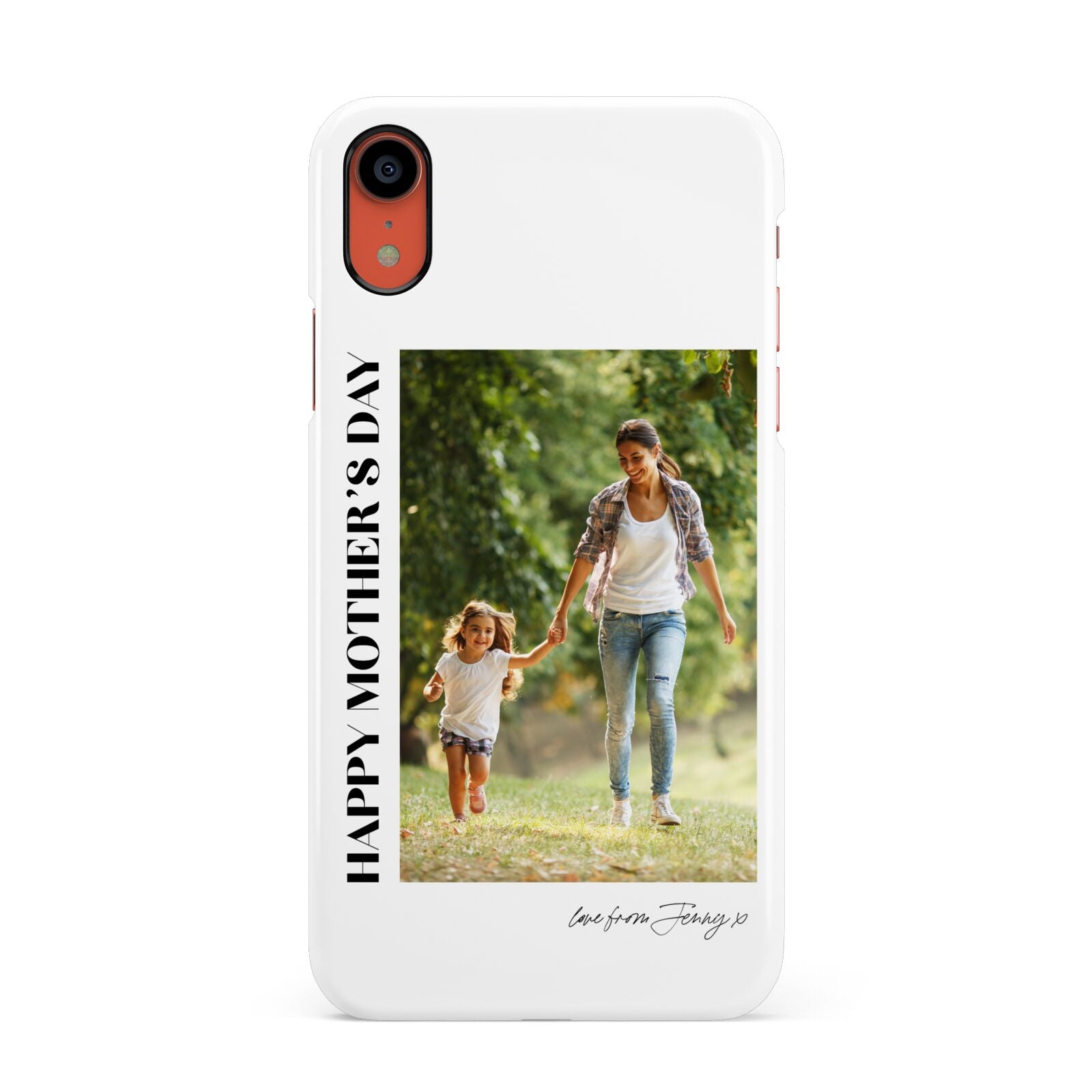 Mothers Day Photo with Text Apple iPhone XR Coral 3D Snap Case