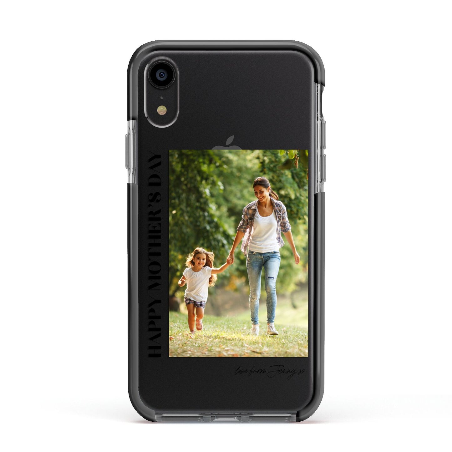 Mothers Day Photo with Text Apple iPhone XR Impact Case Black Edge on Black Phone