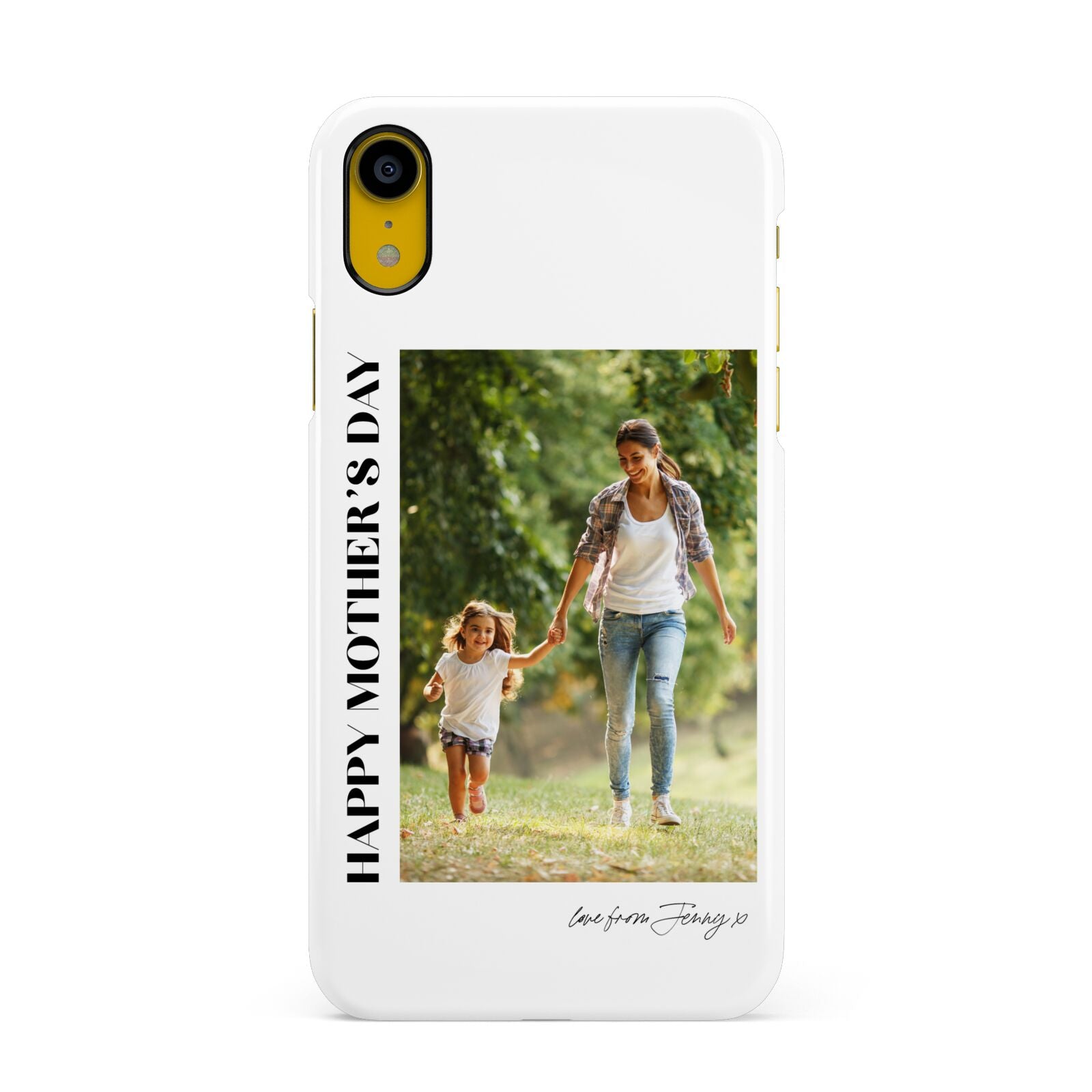 Mothers Day Photo with Text Apple iPhone XR Yellow 3D Snap Case