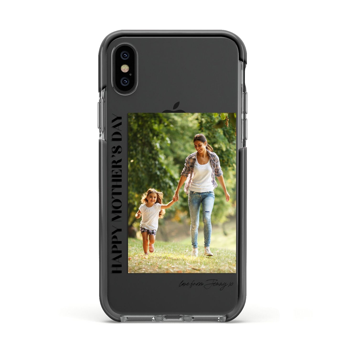 Mothers Day Photo with Text Apple iPhone Xs Impact Case Black Edge on Black Phone