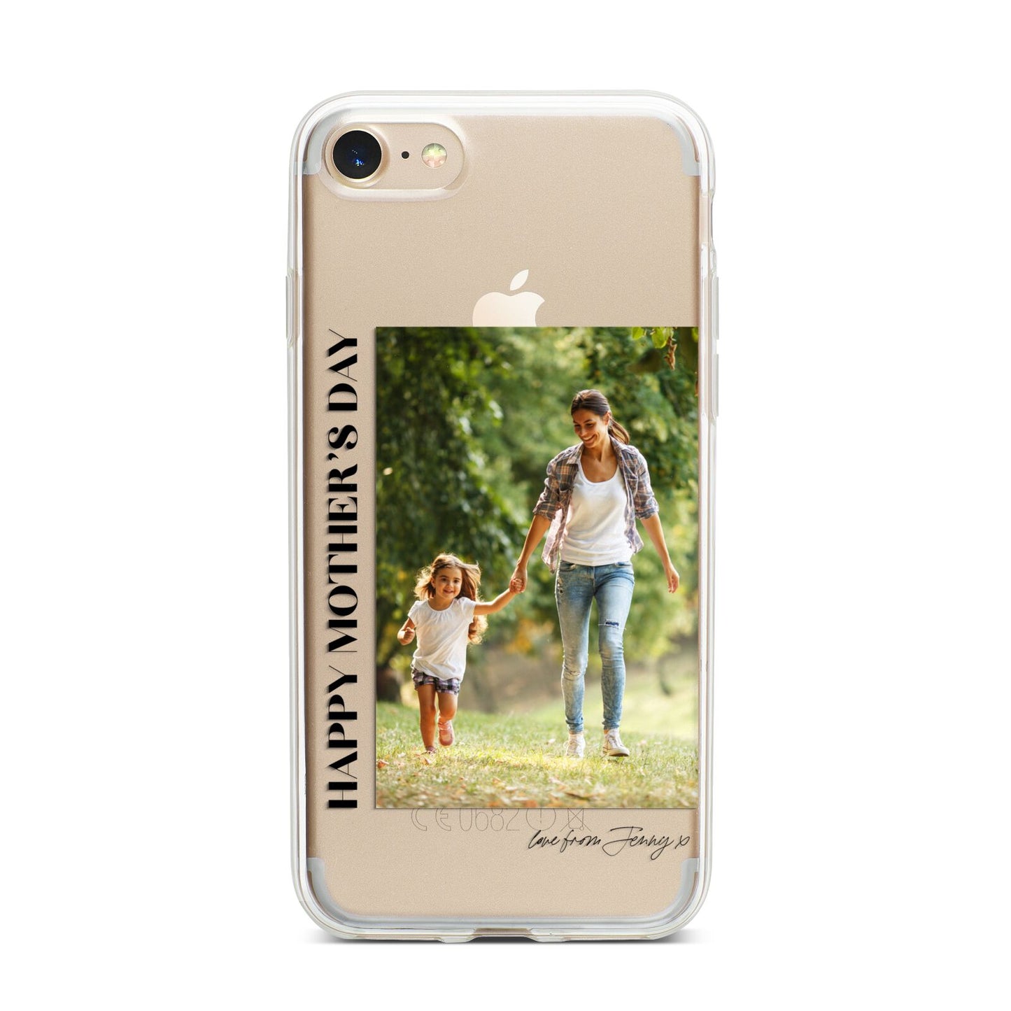 Mothers Day Photo with Text iPhone 7 Bumper Case on Gold iPhone