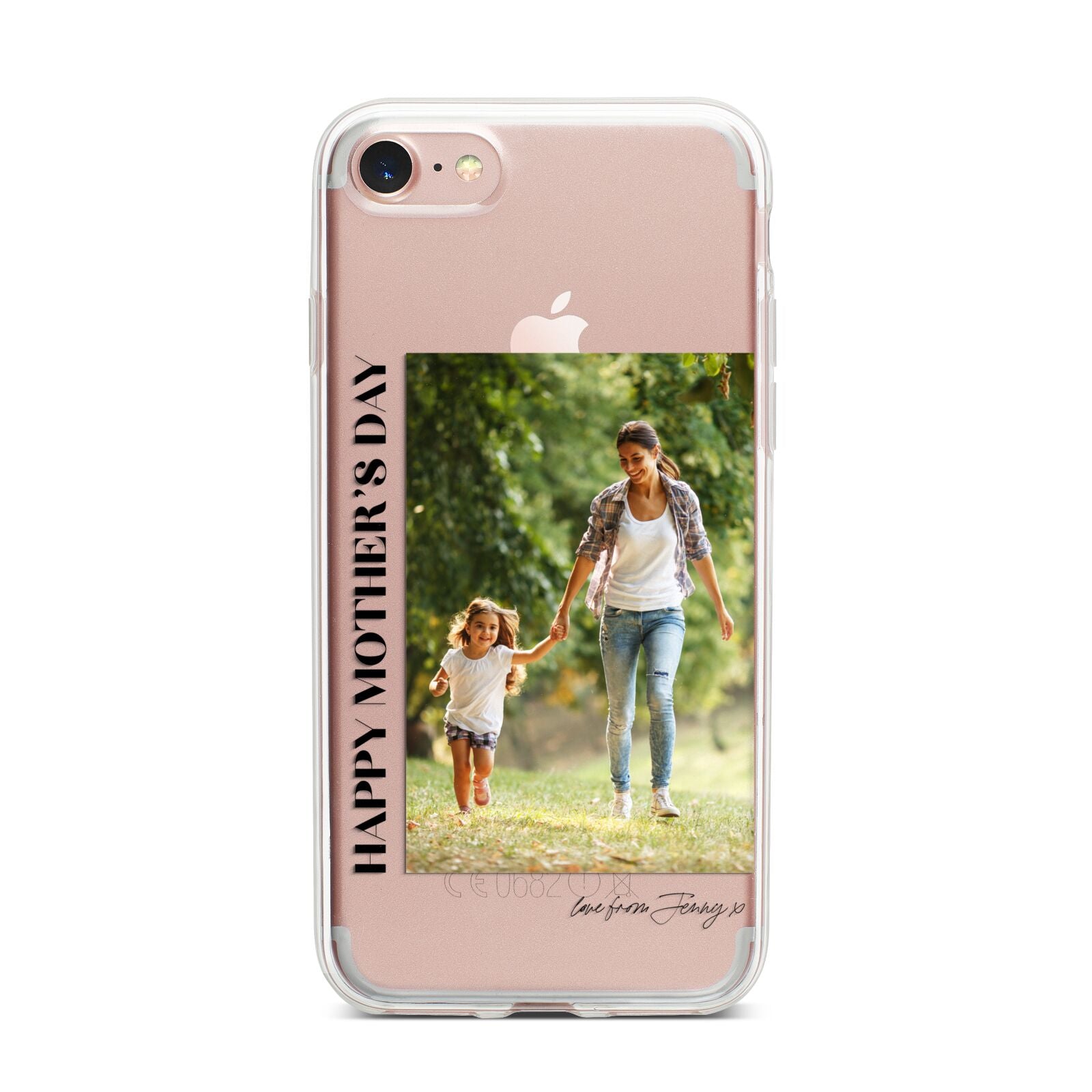 Mothers Day Photo with Text iPhone 7 Bumper Case on Rose Gold iPhone