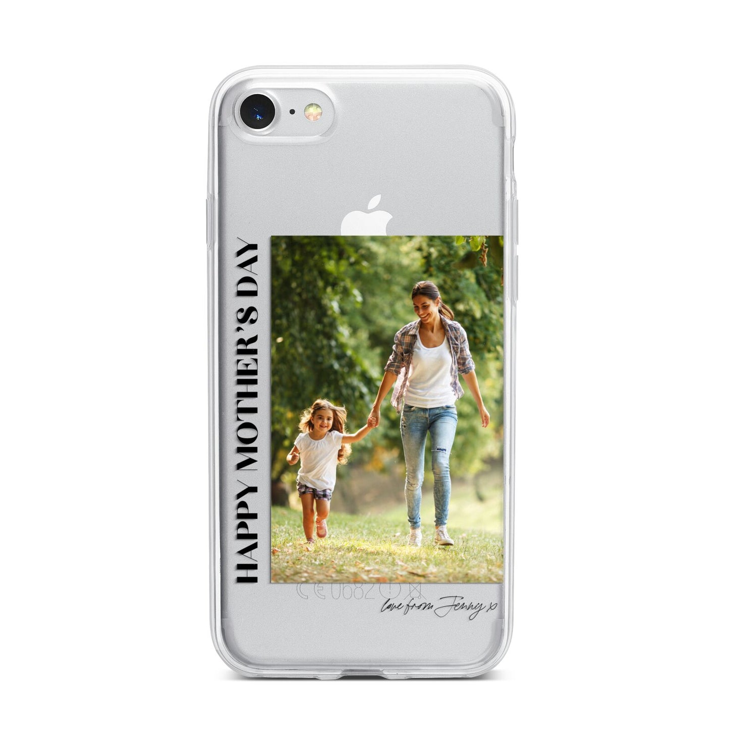 Mothers Day Photo with Text iPhone 7 Bumper Case on Silver iPhone
