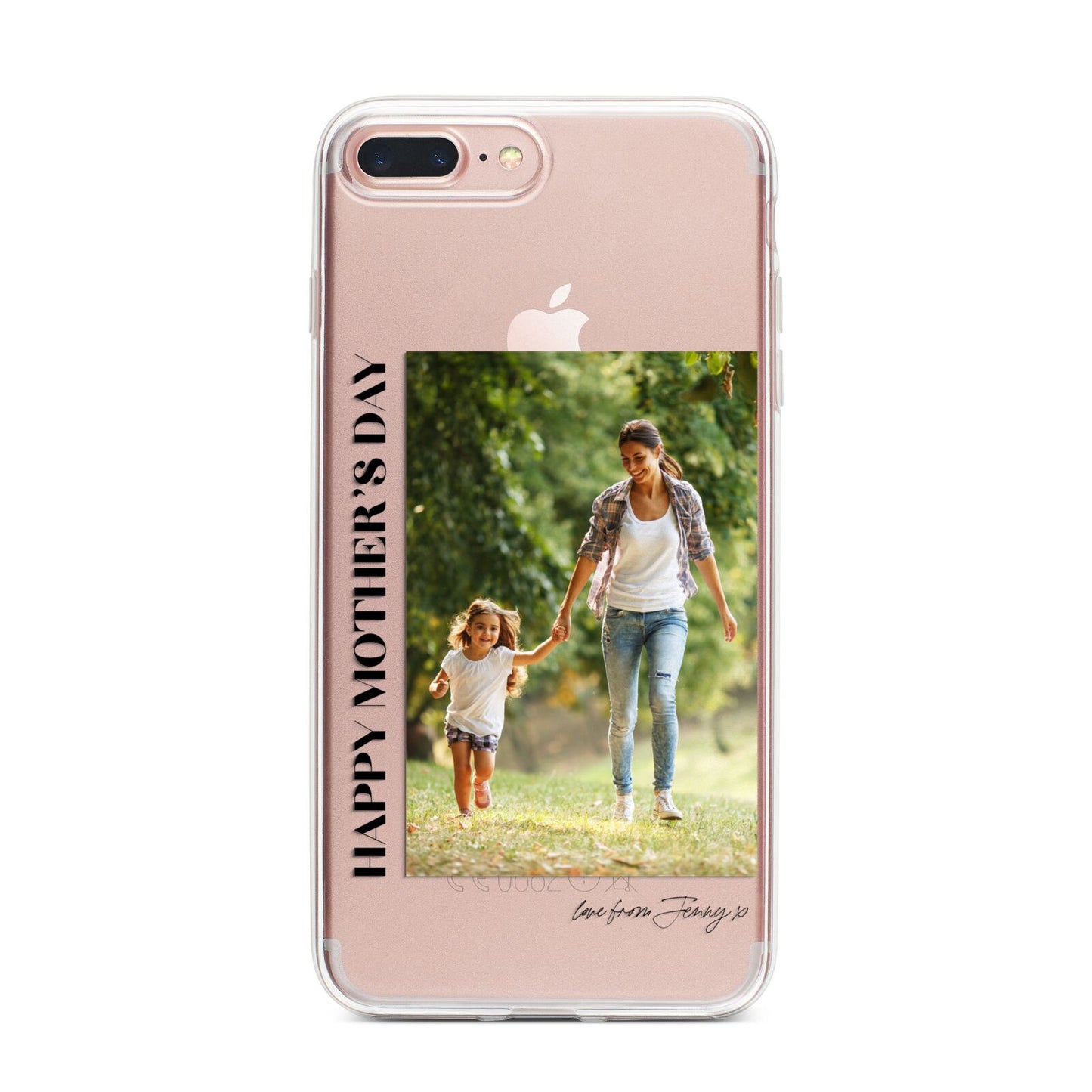 Mothers Day Photo with Text iPhone 7 Plus Bumper Case on Rose Gold iPhone