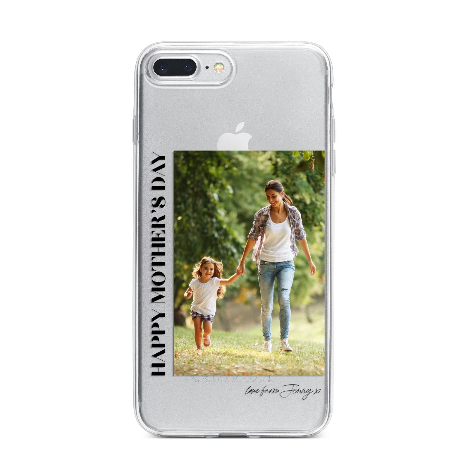 Mothers Day Photo with Text iPhone 7 Plus Bumper Case on Silver iPhone