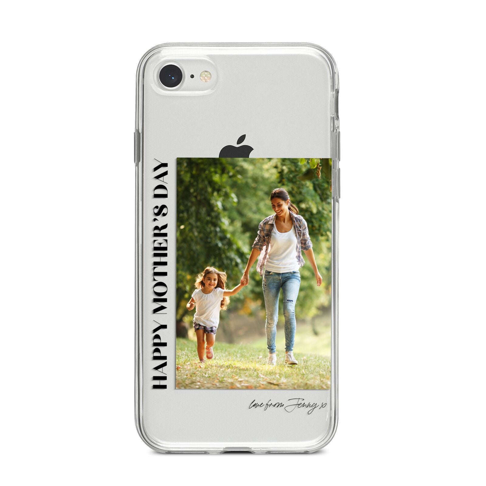 Mothers Day Photo with Text iPhone 8 Bumper Case on Silver iPhone