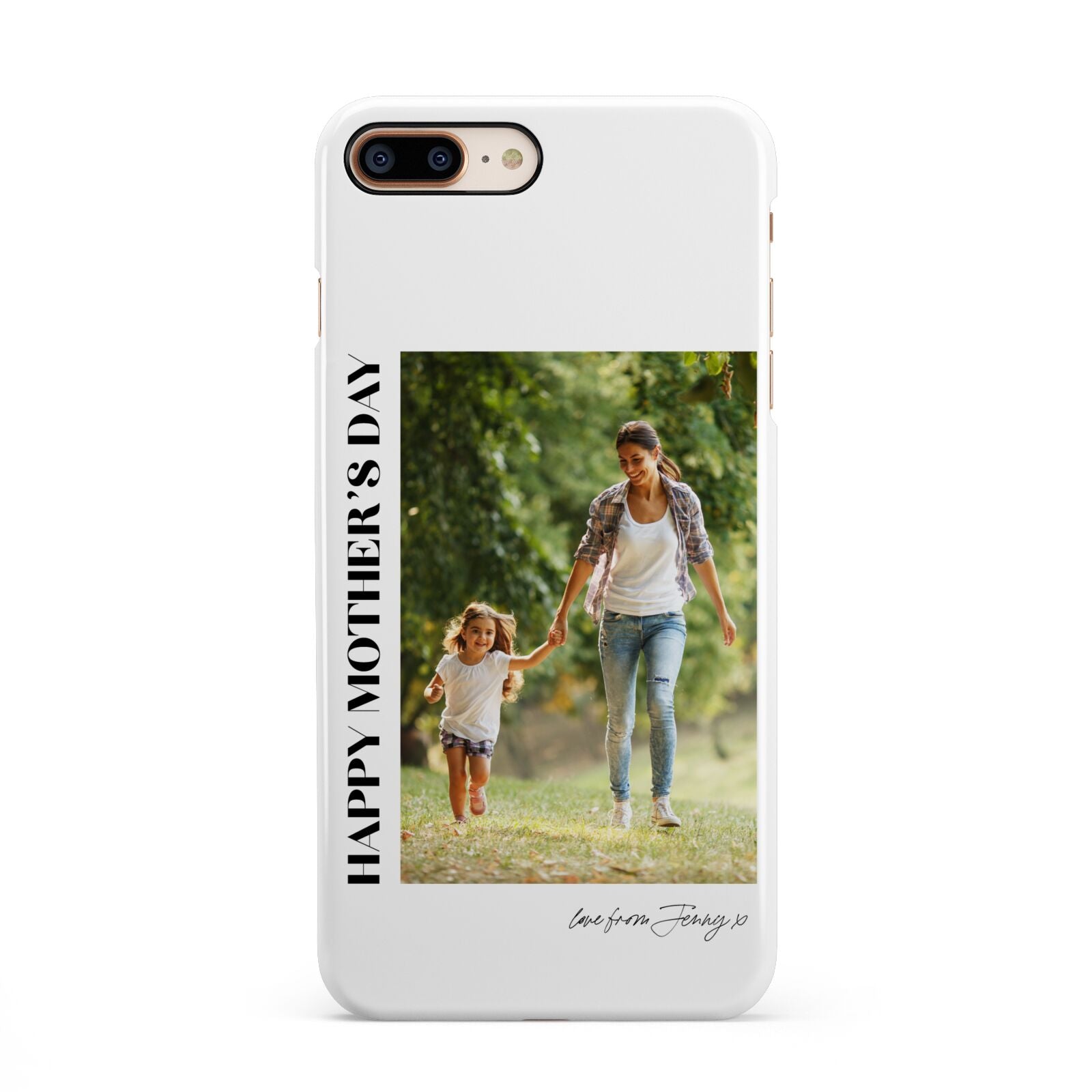 Mothers Day Photo with Text iPhone 8 Plus 3D Snap Case on Gold Phone