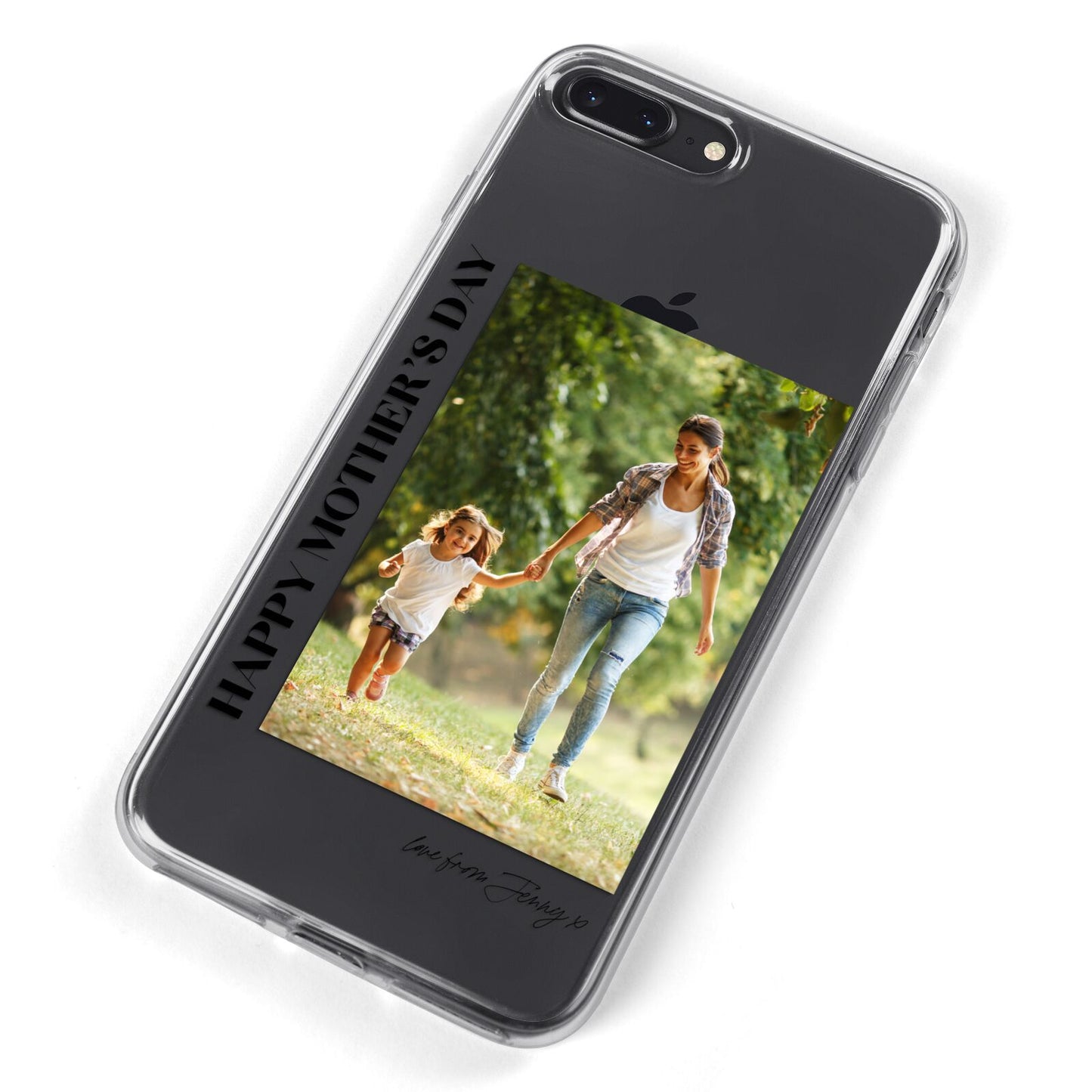 Mothers Day Photo with Text iPhone 8 Plus Bumper Case on Black iPhone Alternative Image