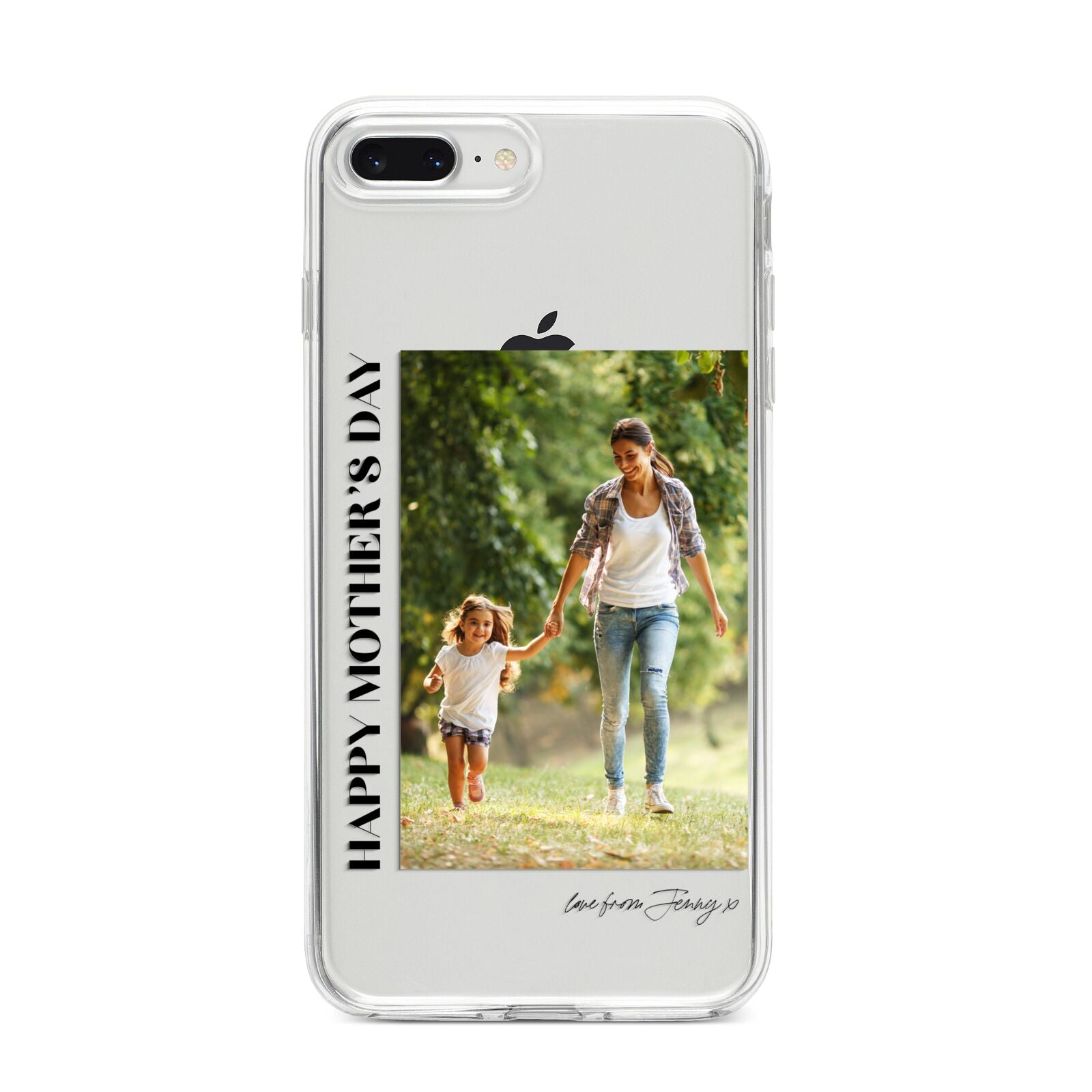 Mothers Day Photo with Text iPhone 8 Plus Bumper Case on Silver iPhone
