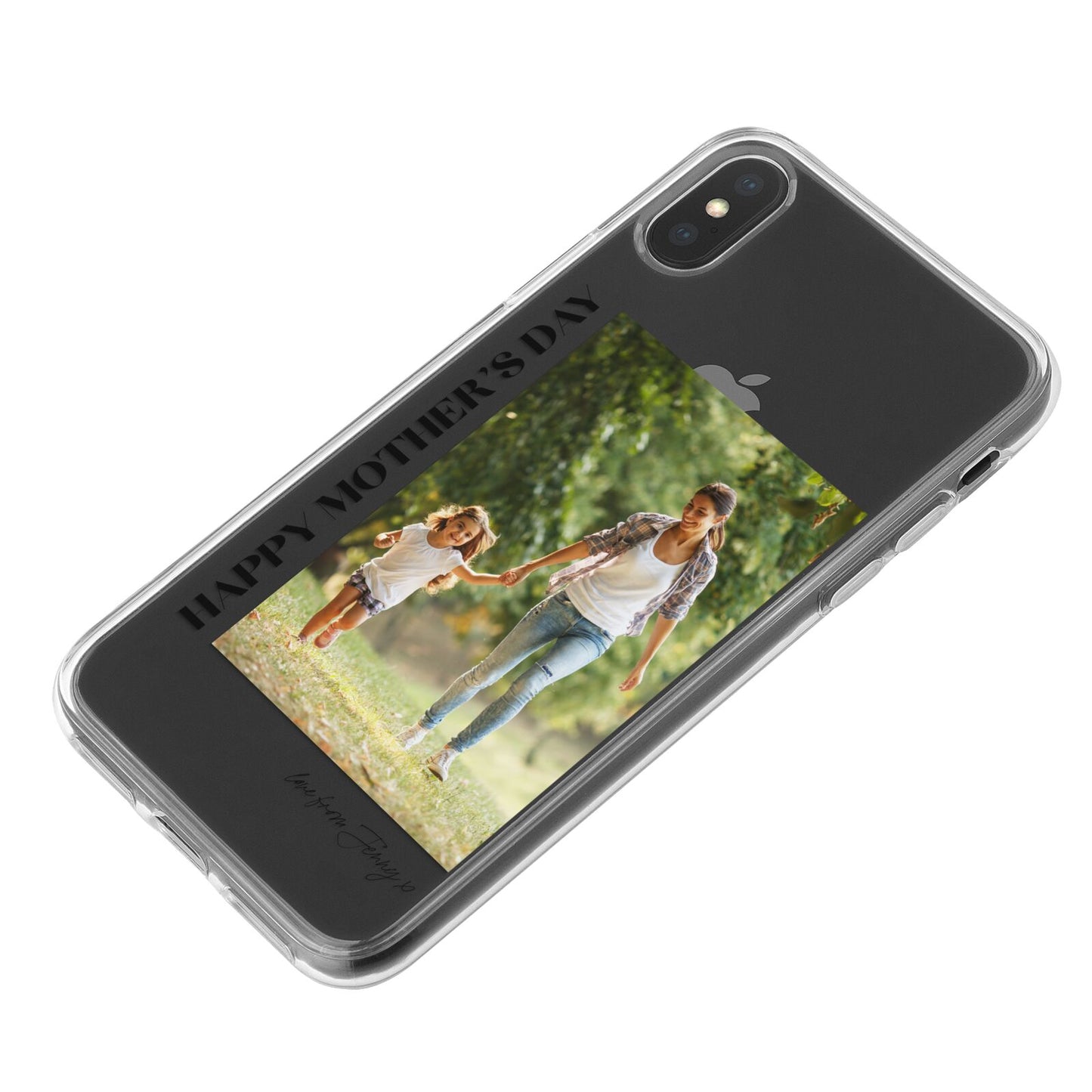 Mothers Day Photo with Text iPhone X Bumper Case on Black iPhone