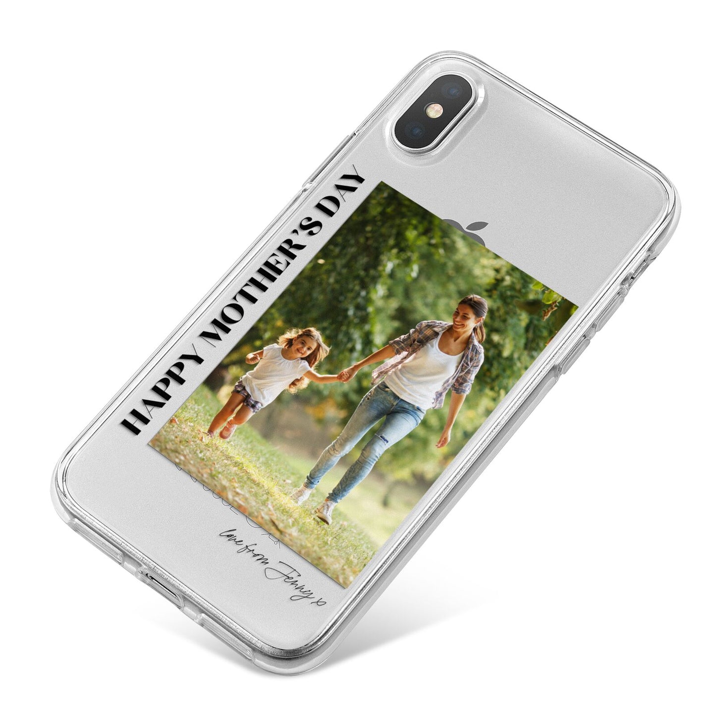 Mothers Day Photo with Text iPhone X Bumper Case on Silver iPhone