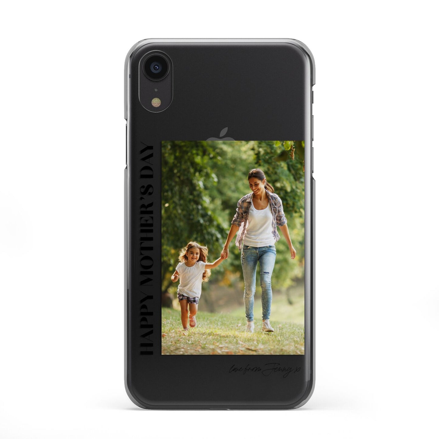Mothers Day Photo with Text iPhone XR 2D Snap Case on Black Phone
