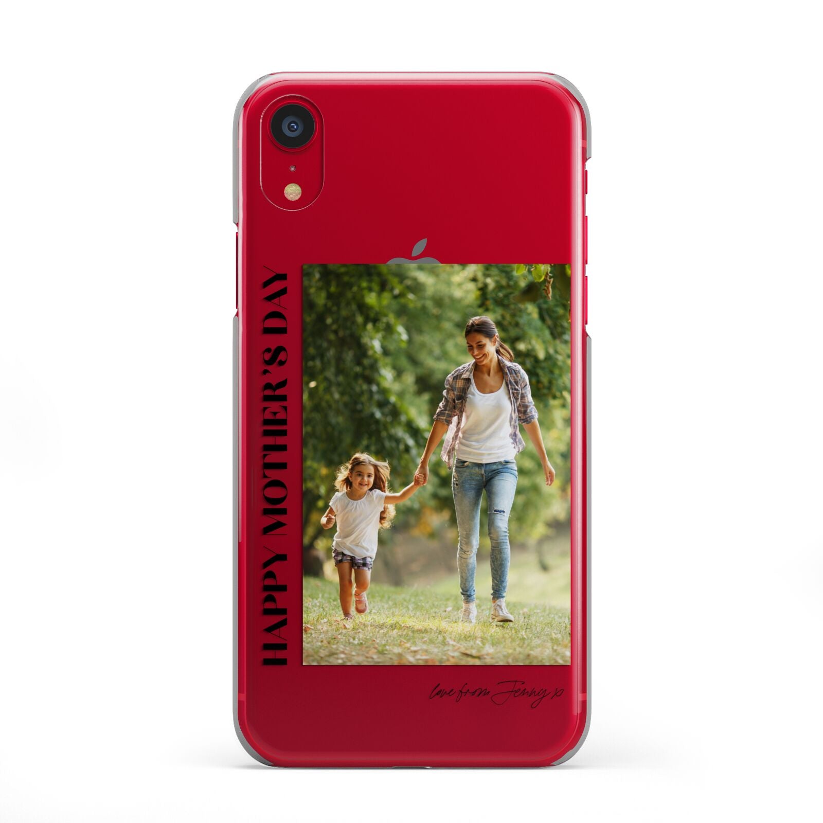 Mothers Day Photo with Text iPhone XR 2D Snap Case on Red Phone