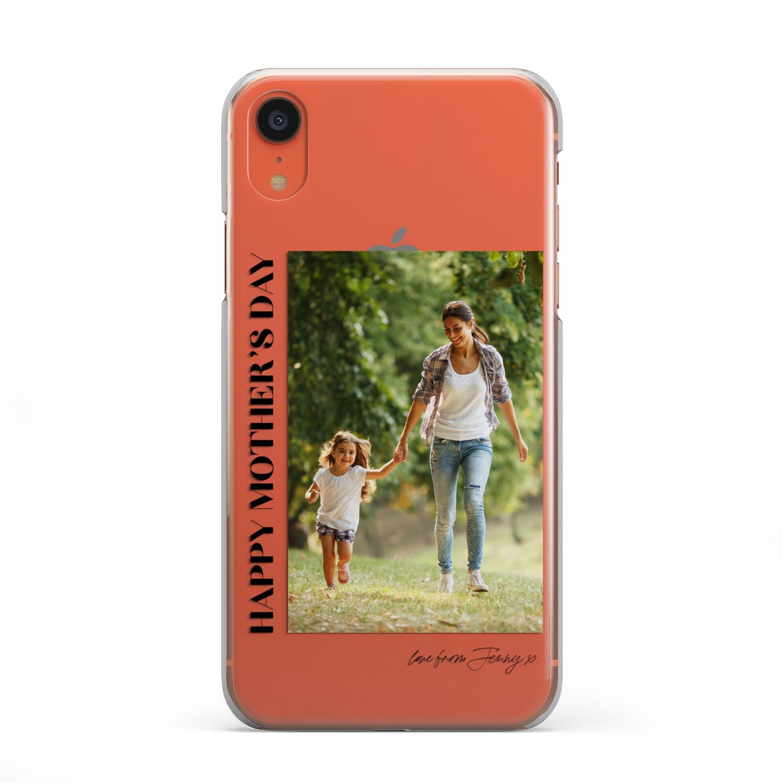 Mothers Day Photo with Text iPhone XR 2D Snap on Coral Phone