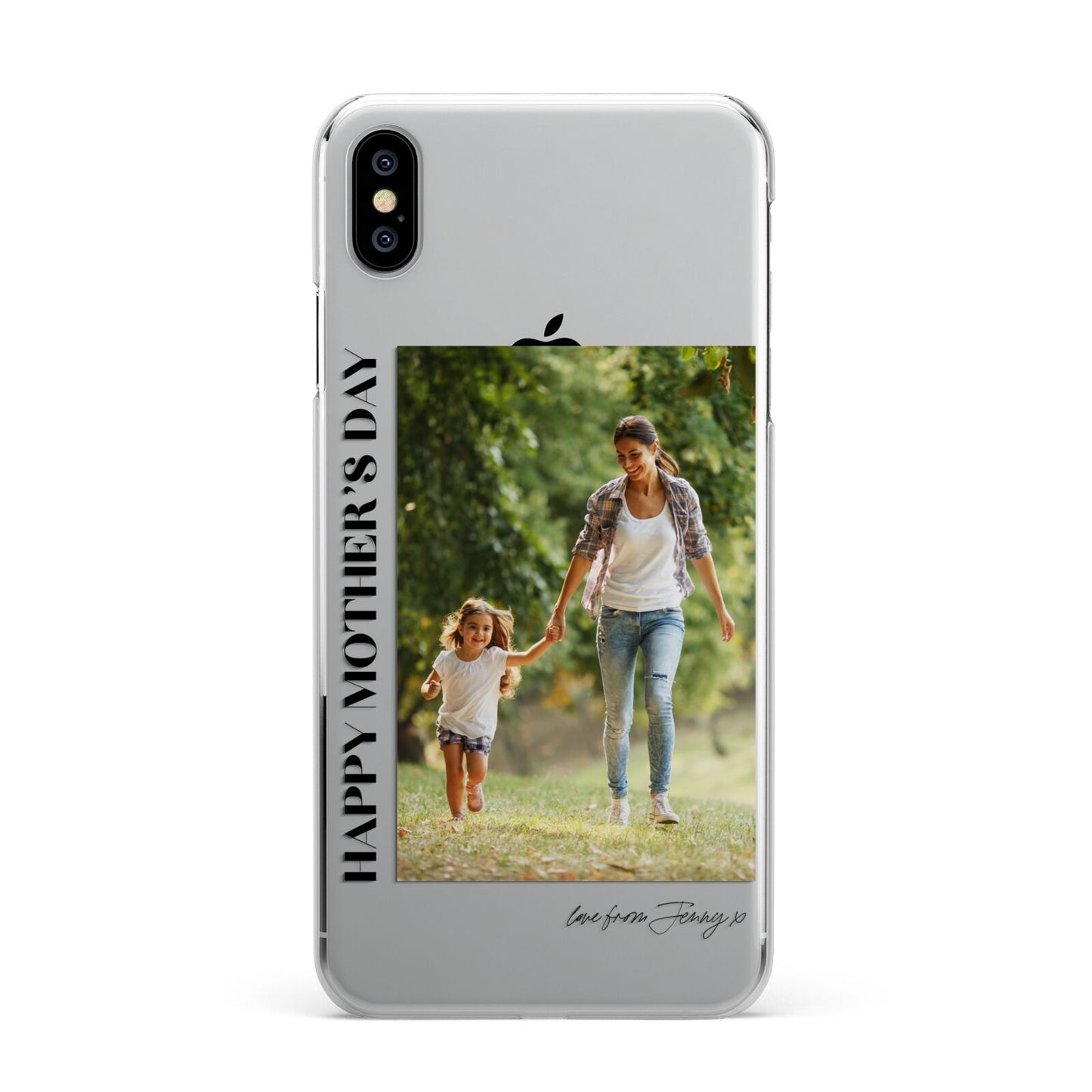 Mothers Day Photo with Text iPhone XS Max 2D Snap Case on Silver Phone
