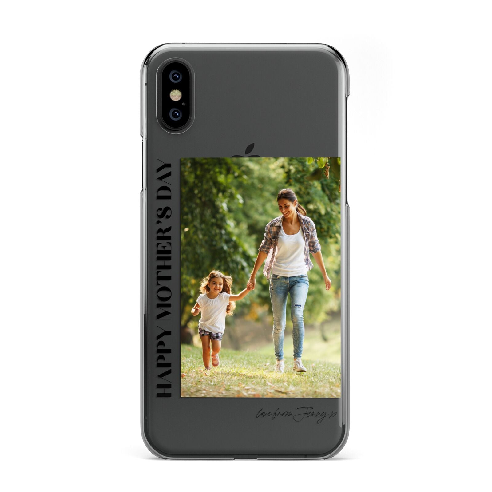 Mothers Day Photo with Text iPhone Xs 2D Snap on Black Phone