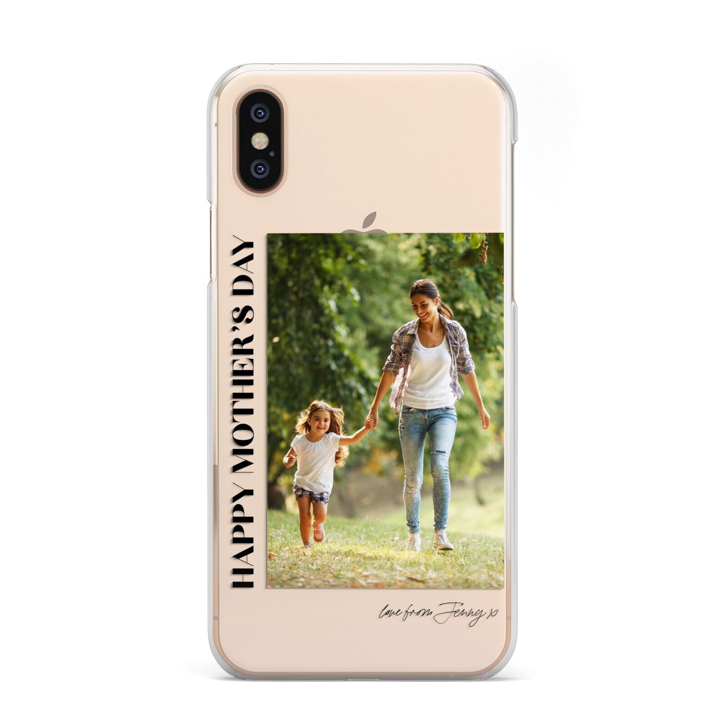 Mothers Day Photo with Text iPhone Xs 2D Snap on Gold Phone