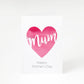 Mothers Day Watercolour Heart A5 Greetings Card