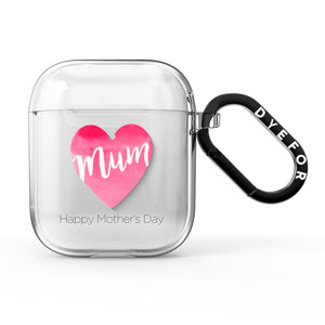 Mothers Day Watercolour Heart AirPods Case