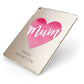 Mothers Day Watercolour Heart Apple iPad Case on Gold iPad Side View