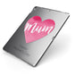Mothers Day Watercolour Heart Apple iPad Case on Grey iPad Side View