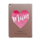 Mothers Day Watercolour Heart Apple iPad Rose Gold Case
