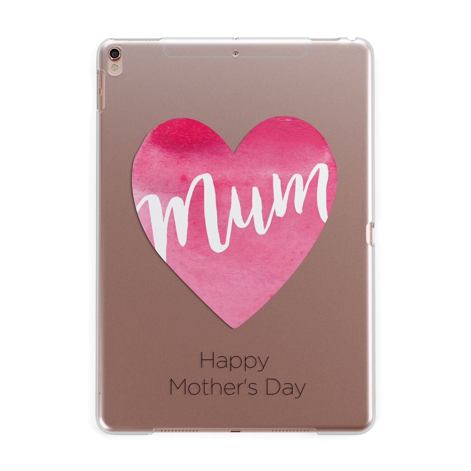 Mothers Day Watercolour Heart Apple iPad Rose Gold Case
