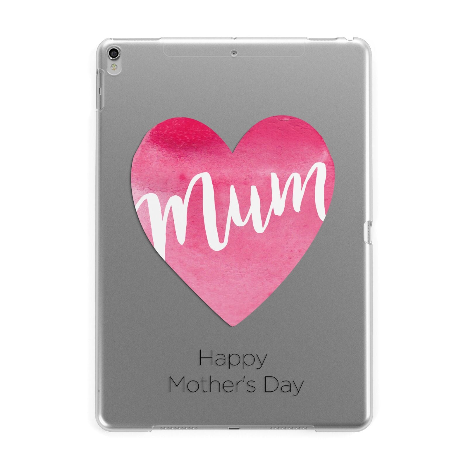 Mothers Day Watercolour Heart Apple iPad Silver Case