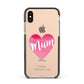 Mothers Day Watercolour Heart Apple iPhone Xs Impact Case Black Edge on Gold Phone