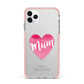 Mothers Day Watercolour Heart iPhone 11 Pro Max Impact Pink Edge Case