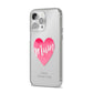 Mothers Day Watercolour Heart iPhone 14 Pro Max Clear Tough Case Silver Angled Image