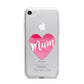 Mothers Day Watercolour Heart iPhone 7 Bumper Case on Silver iPhone