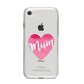 Mothers Day Watercolour Heart iPhone 8 Bumper Case on Silver iPhone