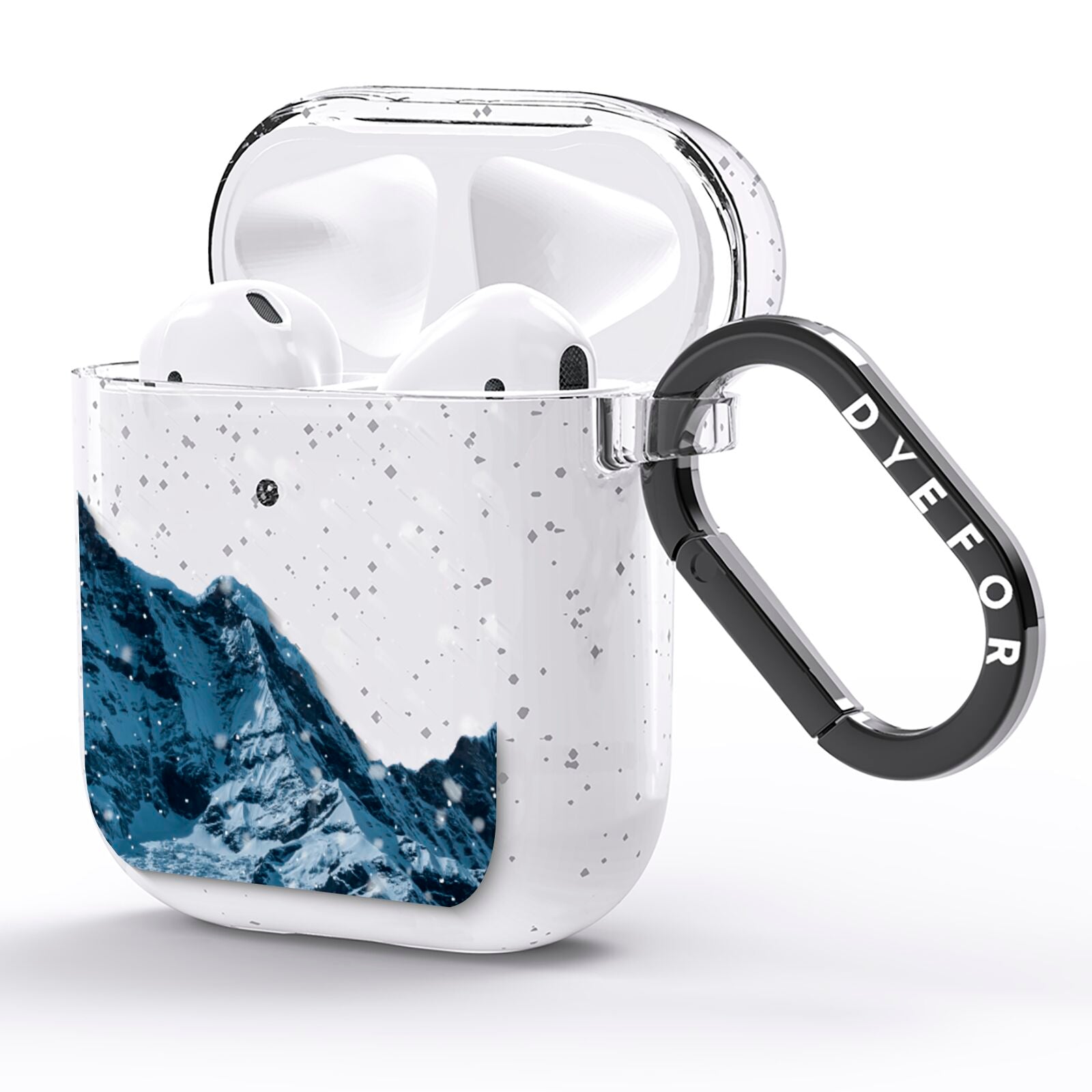 Mountain Snow Scene AirPods Glitter Case Side Image