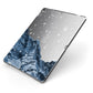 Mountain Snow Scene Apple iPad Case on Grey iPad Side View