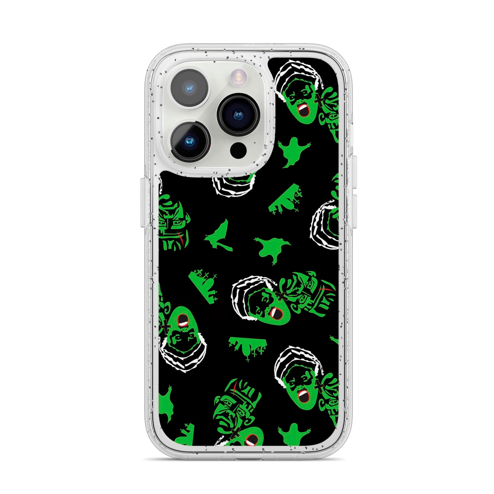 Movie Monster iPhone 14 Pro Glitter Tough Case Silver
