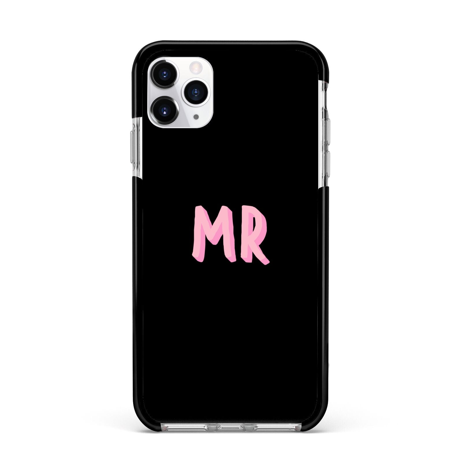Mr Apple iPhone 11 Pro Max in Silver with Black Impact Case