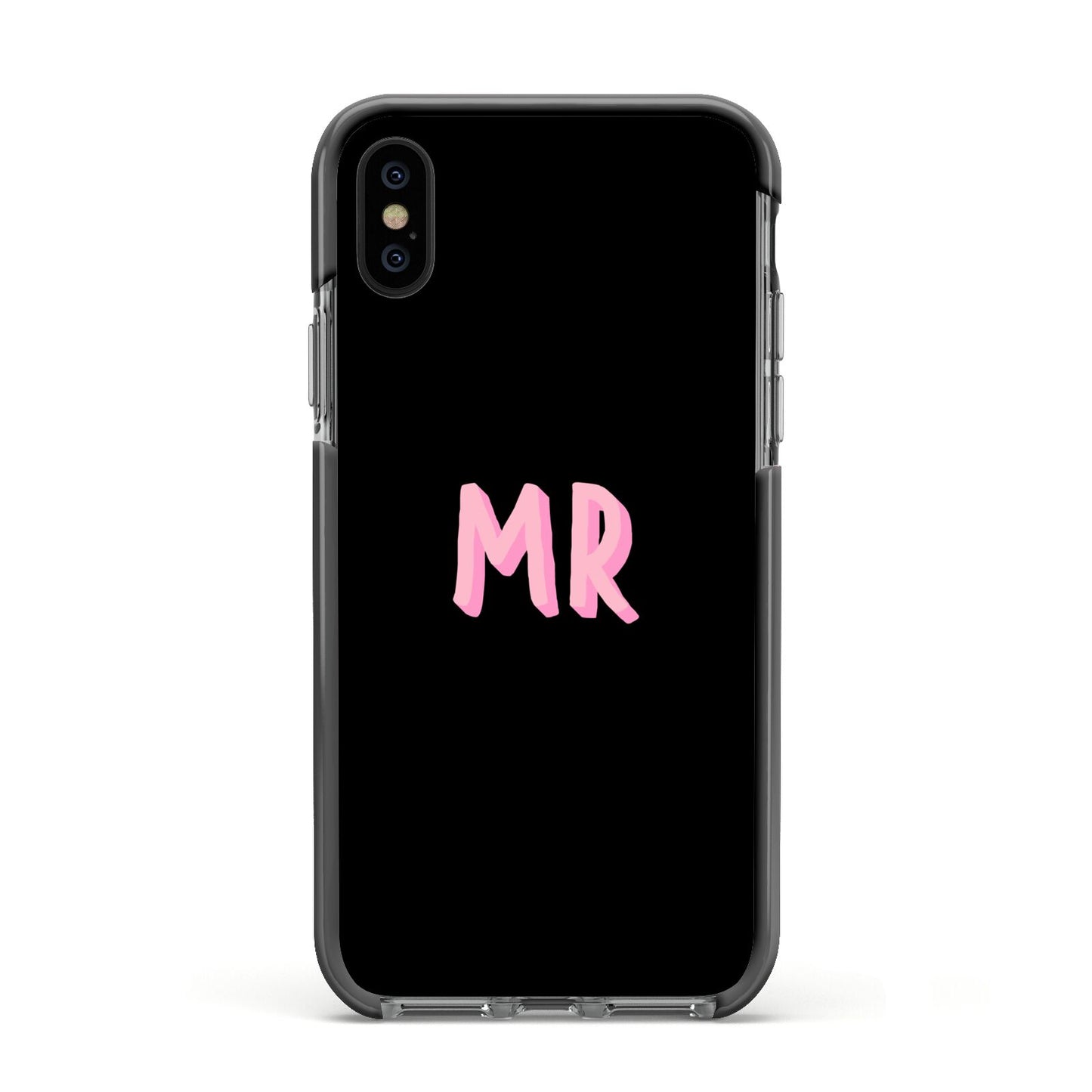 Mr Apple iPhone Xs Impact Case Black Edge on Black Phone