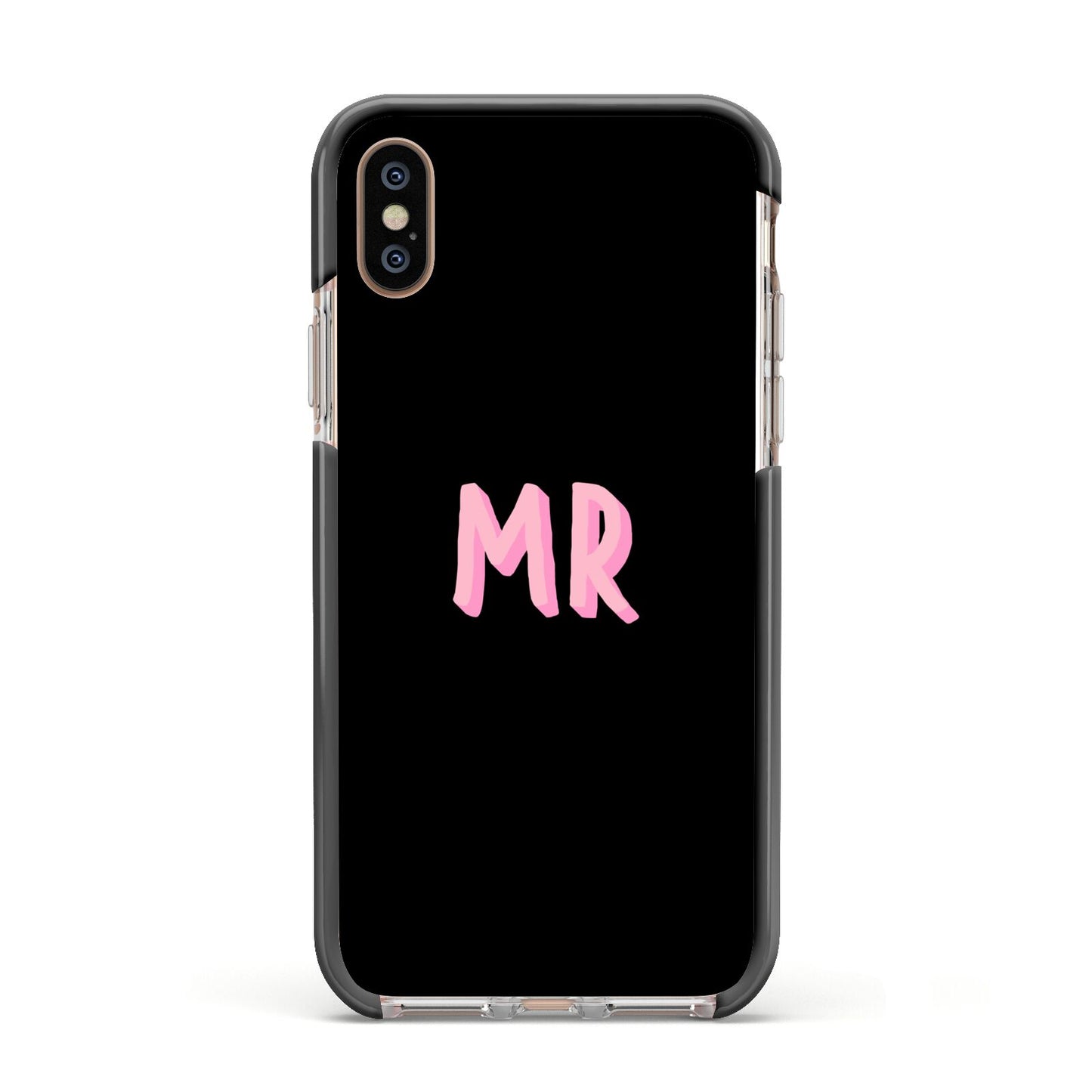 Mr Apple iPhone Xs Impact Case Black Edge on Gold Phone