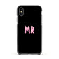 Mr Apple iPhone Xs Impact Case Black Edge on Silver Phone