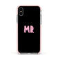 Mr Apple iPhone Xs Impact Case Pink Edge on Silver Phone