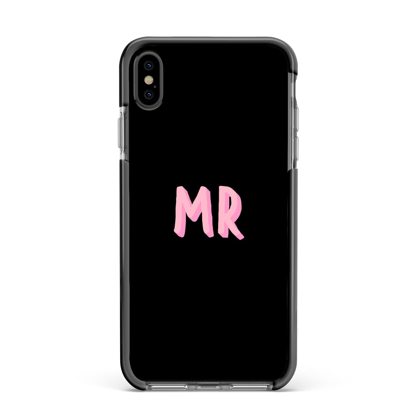 Mr Apple iPhone Xs Max Impact Case Black Edge on Black Phone