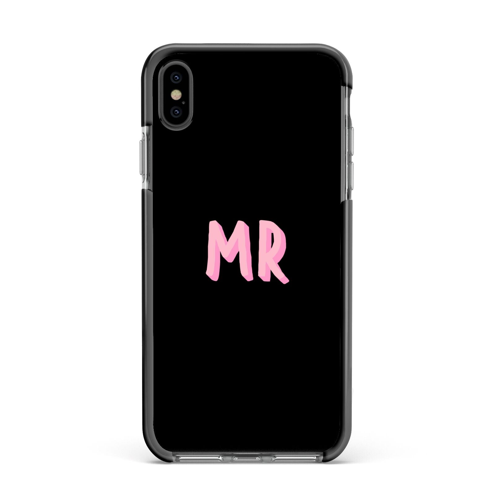 Mr Apple iPhone Xs Max Impact Case Black Edge on Black Phone