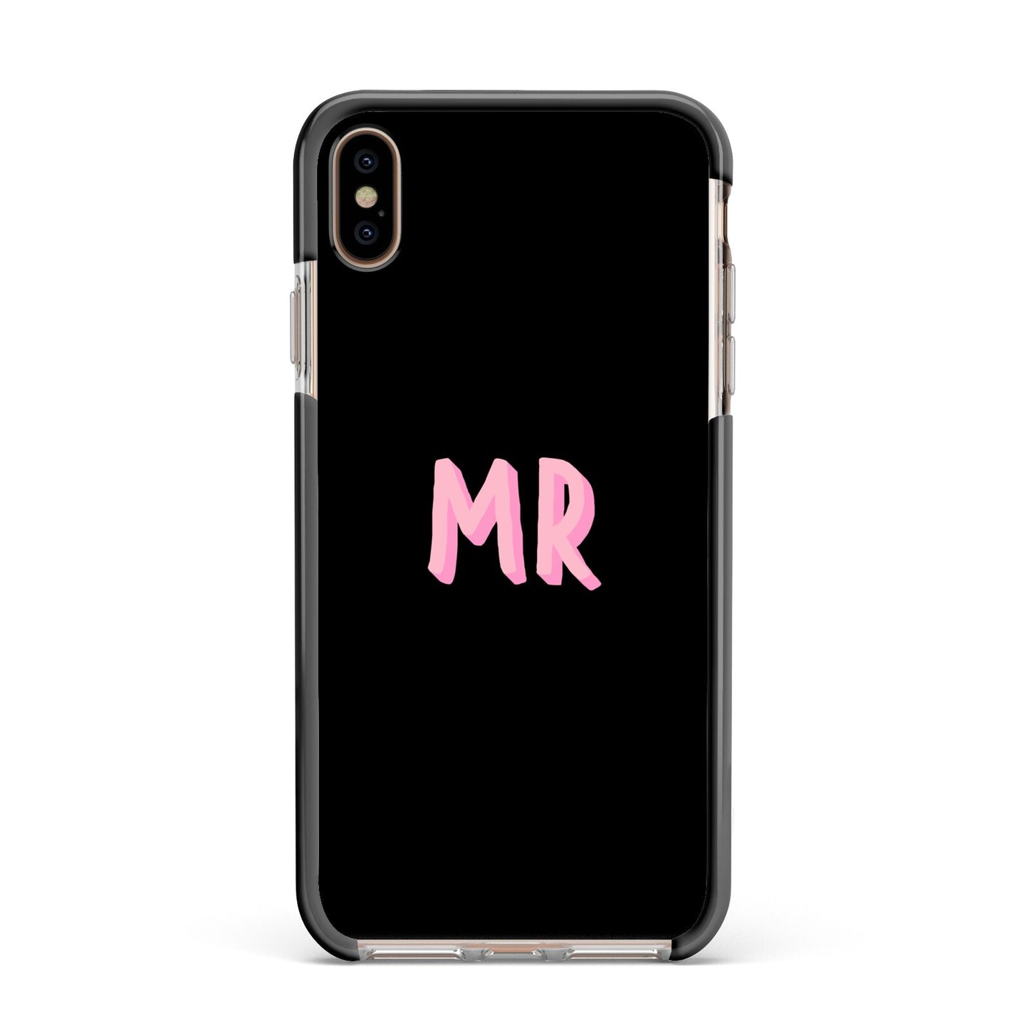 Mr Apple iPhone Xs Max Impact Case Black Edge on Gold Phone