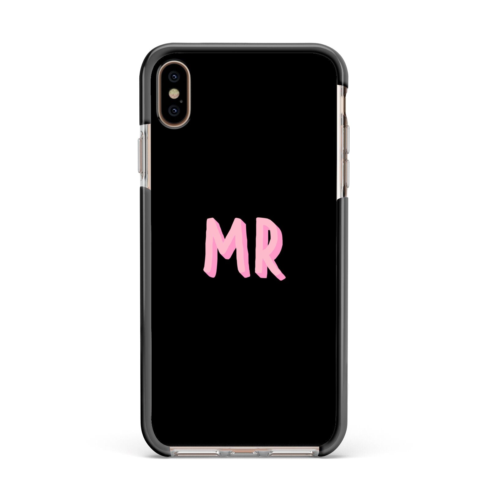Mr Apple iPhone Xs Max Impact Case Black Edge on Gold Phone